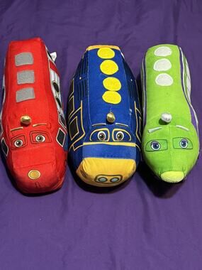 Chuggington Plush Stuffed Wilson Toy Red Green Blue Train Engine Kids Set of 3